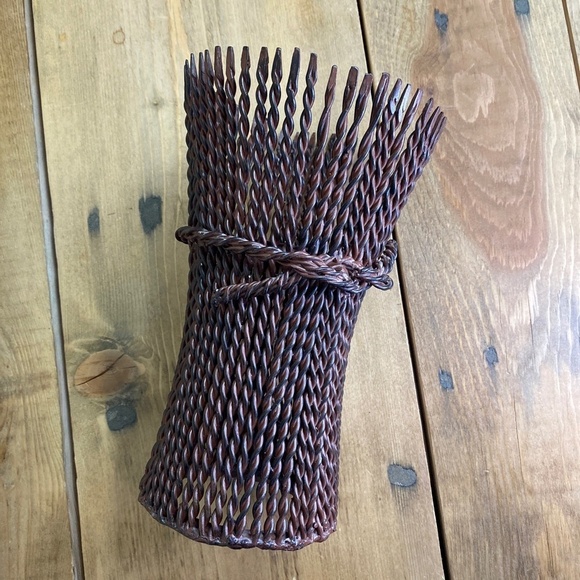 Iron Metal Candle Holder Wheat Bundle Western Farm Decor Heavy Duty - Picture 6 of 8